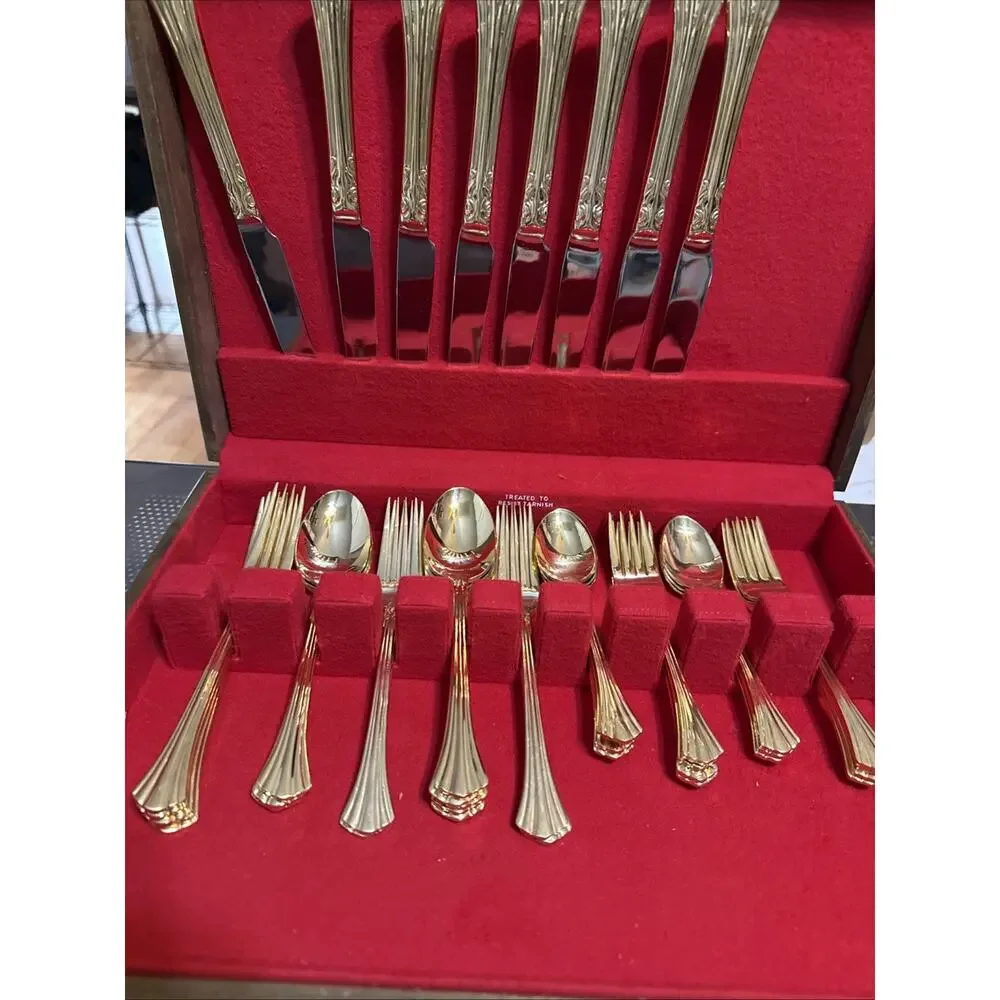Supreme Cutlery 39 Piece Gold by Towle Ep Korea